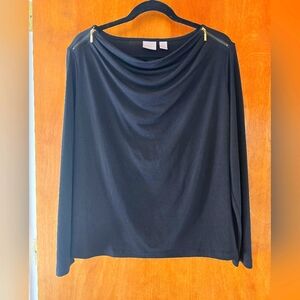 Elegant CHICOS top with zipper detail on shoulders Size 0